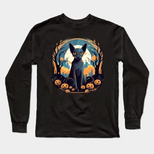 Oriental Shorthair Cat Halloween, Cat Lover Long Sleeve T-Shirt